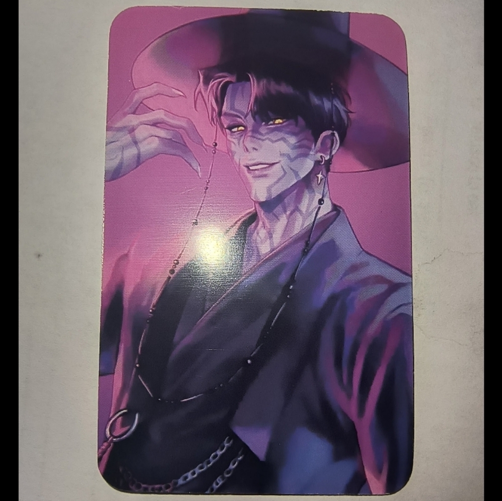 Mystical Character Art Card - Purple Pink Illustration Kpop Demon Hunters Jinu